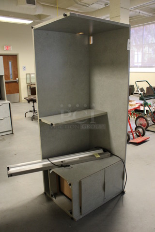 Gray Desk w/ 2 Drawer Filing Cabinet. 72x24x29. (Room 130)