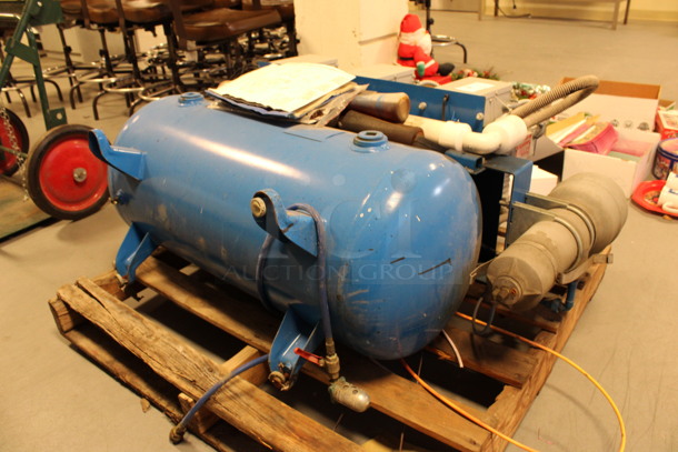 Turbine Industries Blue Metal Commercial Air Compressor. 208/230 Volts, 1 Phase. 48x20x35. (Room 130) - Image 5 of 11