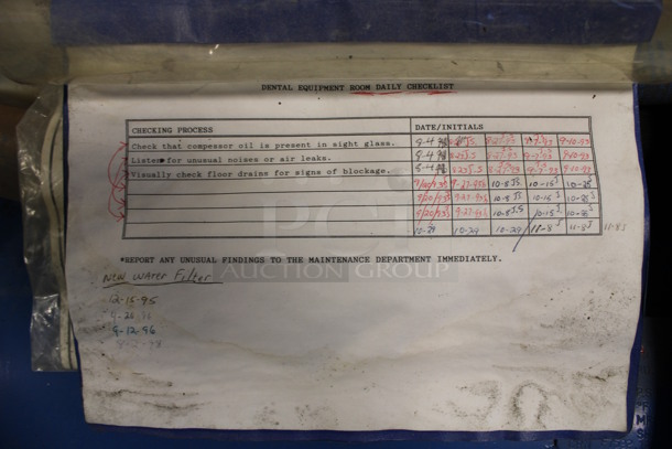 Turbine Industries Blue Metal Commercial Air Compressor. 208/230 Volts, 1 Phase. 48x20x35. (Room 130) - Image 9 of 11