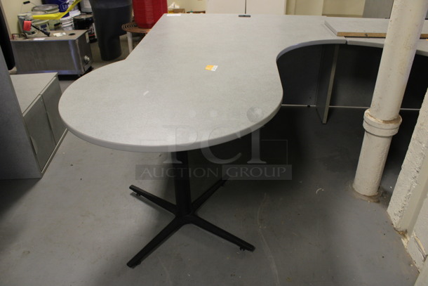 Gray U Shaped Desk Set Up w/ Hutch, 3 Drawer Filing Cabinet and 2 Drawer Filing Cabinet. 100x103x67. (Room 130) - Image 4 of 5
