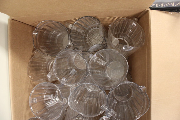 ALL ONE MONEY! Lot of Approximately 27 Clear Poly Pitchers! Includes 7.5x5.5x9. (Room 130) - Image 4 of 4