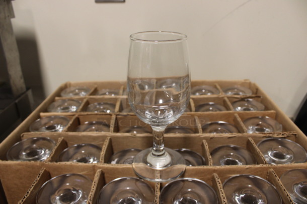 30 BRAND NEW IN BOX! Wine Glasses. 3x3x6.5. 30 Times Your Bid! (Room 130)