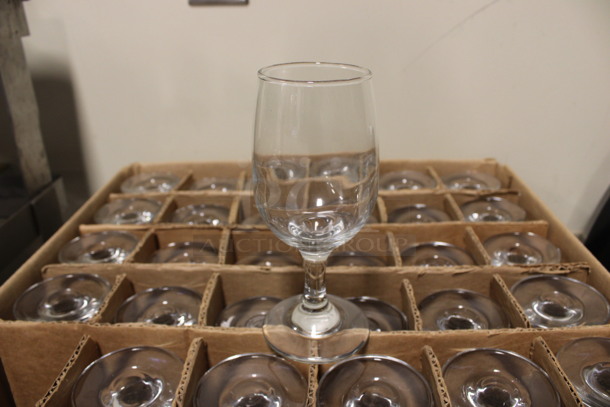 30 BRAND NEW IN BOX! Wine Glasses. 3x3x6.5. 30 Times Your Bid! (Room 130) - Image 1 of 3
