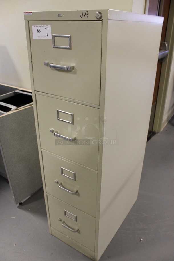 Hon Tan Metal 4 Drawer Filing Cabinet. 15x26x52. (Room 130) - Image 2 of 7