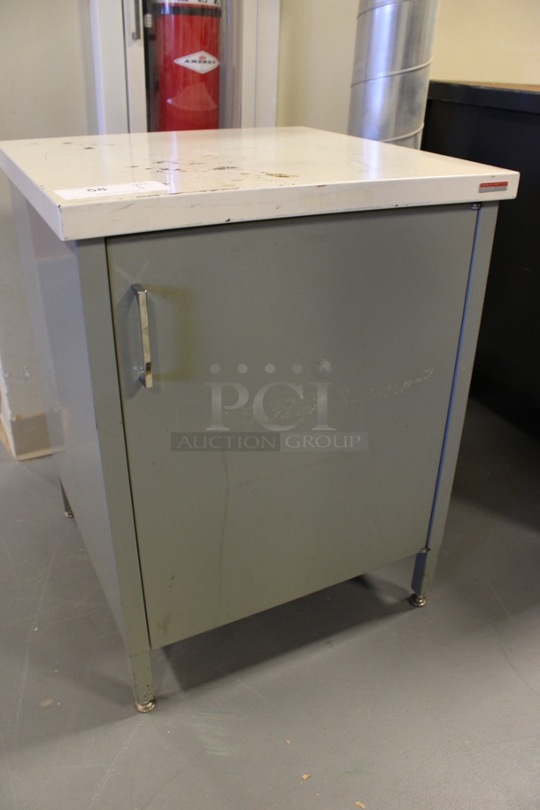 Gray Metal Counter w/ Door and Shelf. 21x21x28. (Room 130) - Image 2 of 4