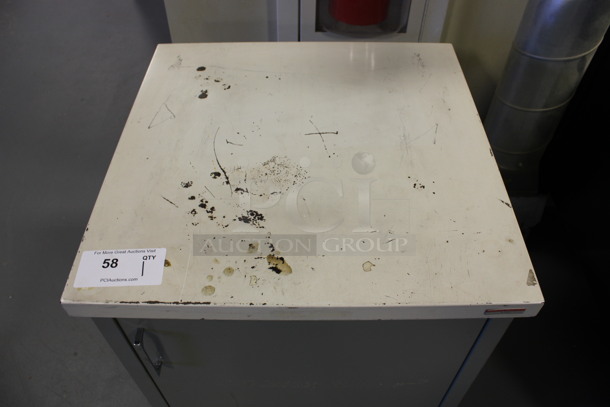 Gray Metal Counter w/ Door and Shelf. 21x21x28. (Room 130) - Image 3 of 4