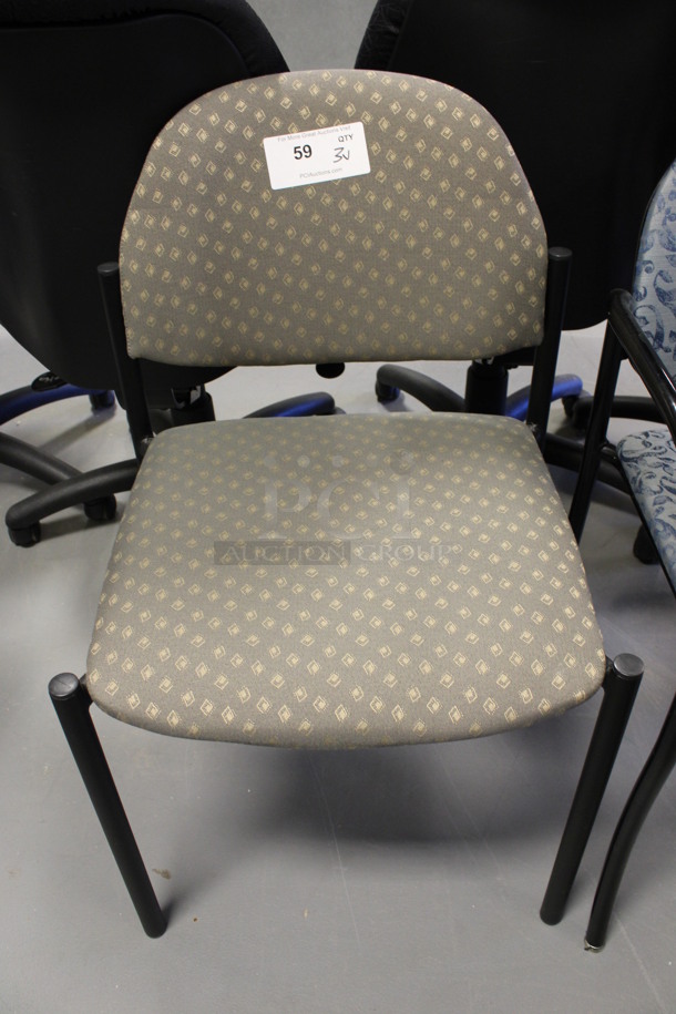 ALL ONE MONEY! Lot of 3 Various Chairs; Tan Patterned, Blue Patterned and Maroon. Includes 19x18x32. (Room 130) - Image 2 of 5