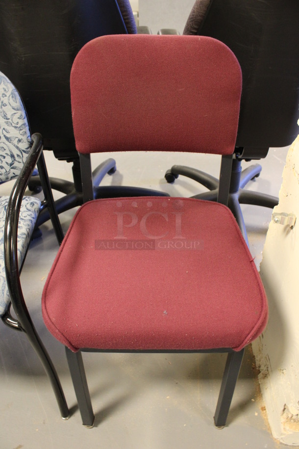 ALL ONE MONEY! Lot of 3 Various Chairs; Tan Patterned, Blue Patterned and Maroon. Includes 19x18x32. (Room 130) - Image 4 of 5