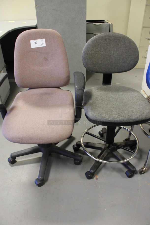 ALL ONE MONEY! Lot of 5 Various Office Chairs on Casters; Pink, Tan, Blue, Green and Maroon. Includes 24x29x38. (Room 130) - Image 2 of 6