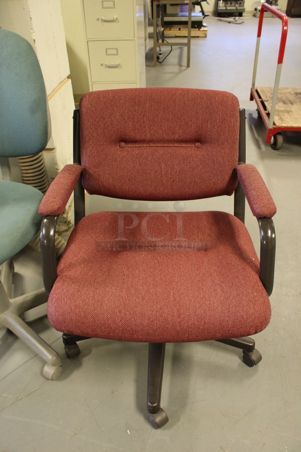 ALL ONE MONEY! Lot of 5 Various Office Chairs on Casters; Pink, Tan, Blue, Green and Maroon. Includes 24x29x38. (Room 130) - Image 5 of 6