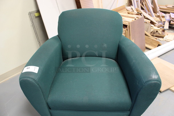 Green Chair w/ Arm Rests. 36x33x34. (Room 130) - Image 3 of 4