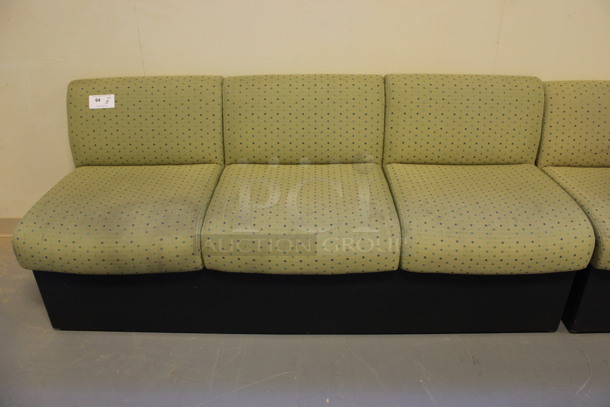 ALL ONE MONEY! Lot of 3 Green Patterned Cushioned 3 Person Benches! 72x28x30. (Room 130) - Image 2 of 6