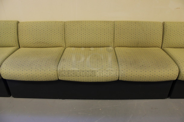 ALL ONE MONEY! Lot of 3 Green Patterned Cushioned 3 Person Benches! 72x28x30. (Room 130) - Image 3 of 6