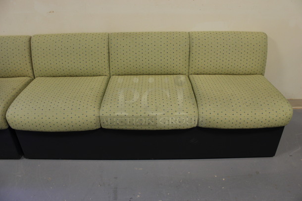 ALL ONE MONEY! Lot of 3 Green Patterned Cushioned 3 Person Benches! 72x28x30. (Room 130) - Image 4 of 6