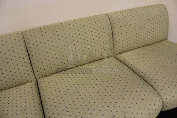 ALL ONE MONEY! Lot of 3 Green Patterned Cushioned 3 Person Benches! 72x28x30. (Room 130) - Image 6 of 6