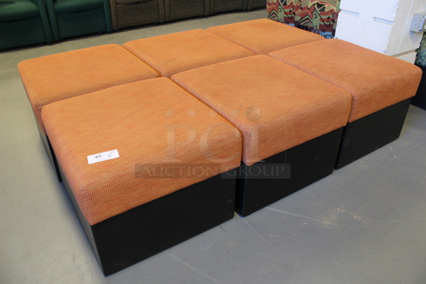 ALL ONE MONEY! Lot of 6 Orange Cushioned Seats! 25x26x19. (Room 130) - Image 2 of 5