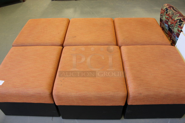 ALL ONE MONEY! Lot of 6 Orange Cushioned Seats! 25x26x19. (Room 130) - Image 3 of 5