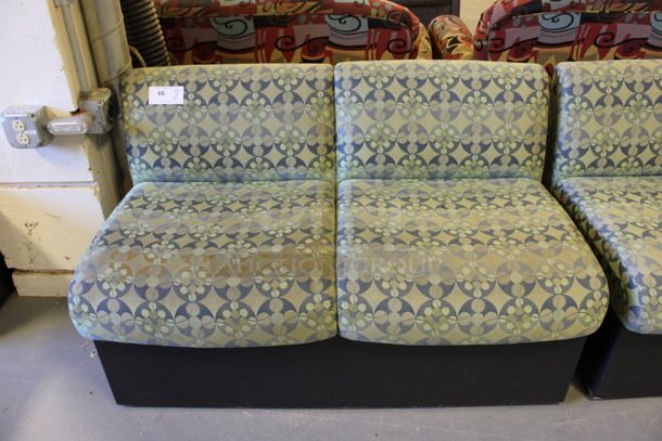 ALL ONE MONEY! Lot of 2 Green Patterned Cushioned 2 Person Benches! 48x28x30. (Room 130) - Image 2 of 4