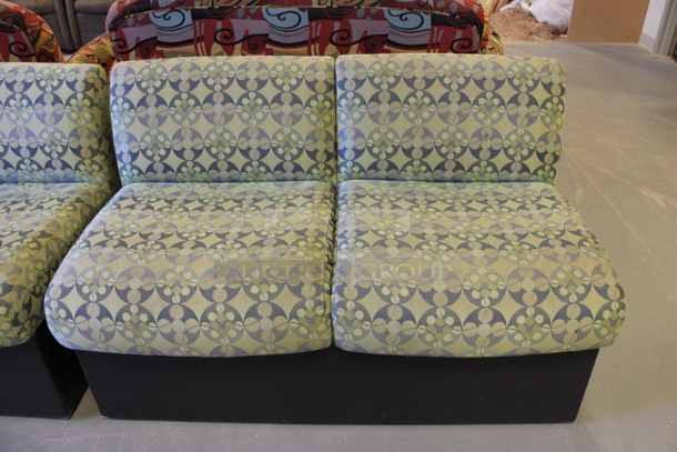 ALL ONE MONEY! Lot of 2 Green Patterned Cushioned 2 Person Benches! 48x28x30. (Room 130) - Image 3 of 4