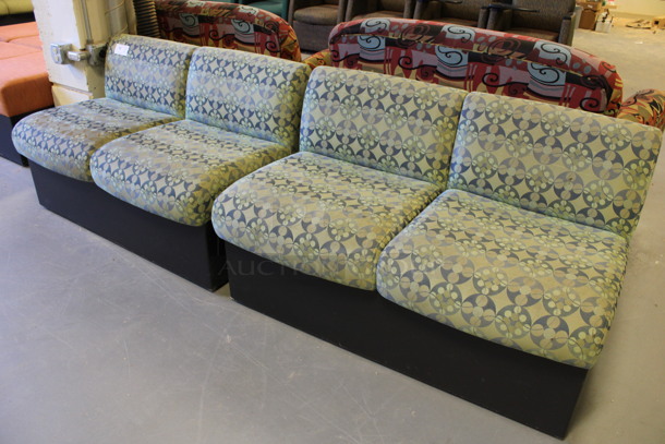 ALL ONE MONEY! Lot of 2 Green Patterned Cushioned 2 Person Benches! 48x28x30. (Room 130) - Image 4 of 4