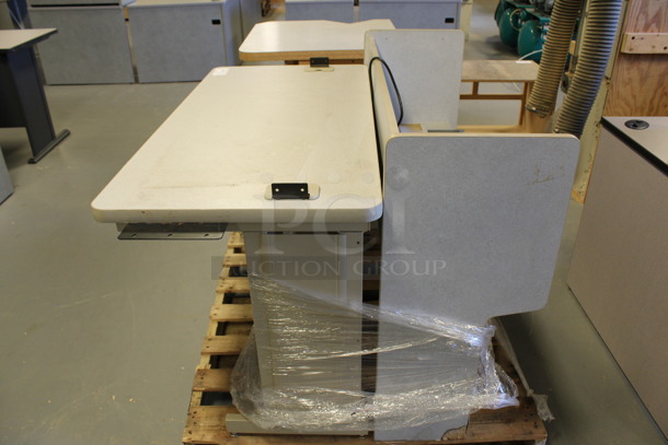 ALL ONE MONEY! Lot of 2 Gray Desk Pieces; Desk and Hutch! 48x24x30, 47x15.5x34.5. (Room 130) - Image 2 of 4