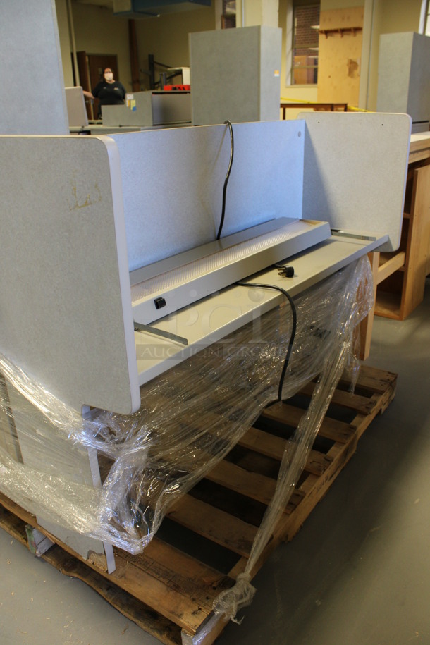 ALL ONE MONEY! Lot of 2 Gray Desk Pieces; Desk and Hutch! 48x24x30, 47x15.5x34.5. (Room 130) - Image 3 of 4