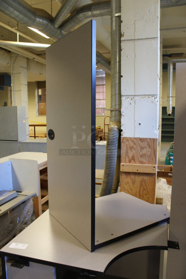 ALL ONE MONEY! Lot of 4 Various Gray Desk Pieces; 3 Desk Pieces and Hutch. Includes 108x72x67. (Room 130) - Image 3 of 6