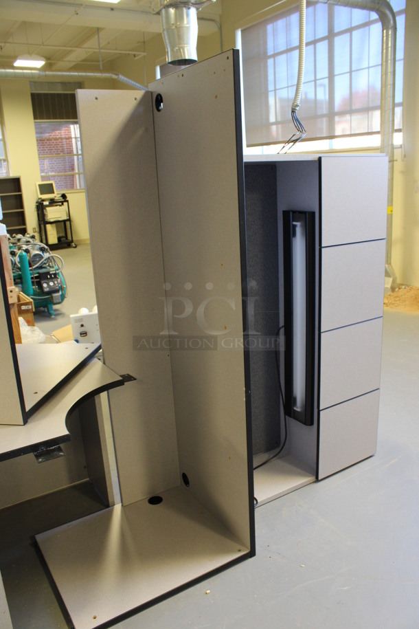 ALL ONE MONEY! Lot of 4 Various Gray Desk Pieces; 3 Desk Pieces and Hutch. Includes 108x72x67. (Room 130) - Image 4 of 6