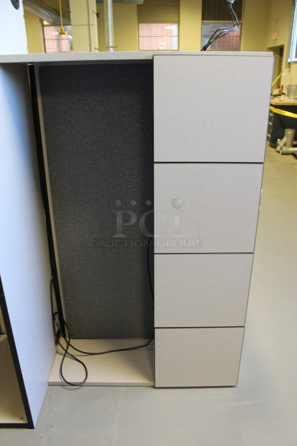 ALL ONE MONEY! Lot of 4 Various Gray Desk Pieces; 3 Desk Pieces and Hutch. Includes 108x72x67. (Room 130) - Image 5 of 6