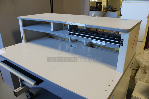 Gray Desk on Casters. 48x32x44. (Room 130) - Image 3 of 5