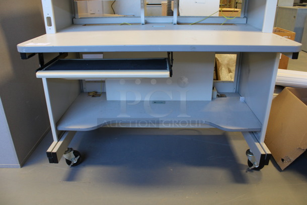 Gray Desk on Casters. 48x32x44. (Room 130) - Image 4 of 5
