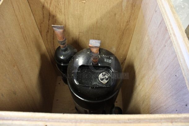 Sanyo Model C-9RVN273HOS Black Metal Compressor. 126 Volts, 3 Phase. 9x7x21. (Room 130) - Image 3 of 5