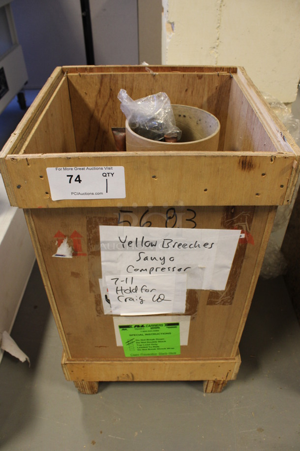 Sanyo Model C-9RVN273HOS Black Metal Compressor. 126 Volts, 3 Phase. 9x7x21. (Room 130) - Image 5 of 5