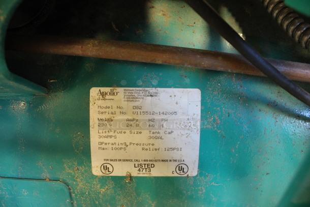 Apollo Model O82 Metal Commercial Floor Style Dental Air Compressor. 230 Volts, 1 Phase. 32x36x34. (Room 130) - Image 4 of 7