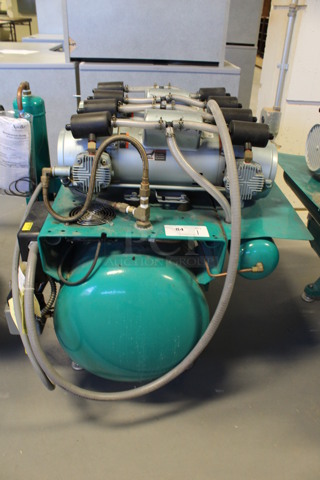 Apollo Model O82 Metal Commercial Floor Style Dental Air Compressor. 230 Volts, 1 Phase. 32x36x34. (Room 130)