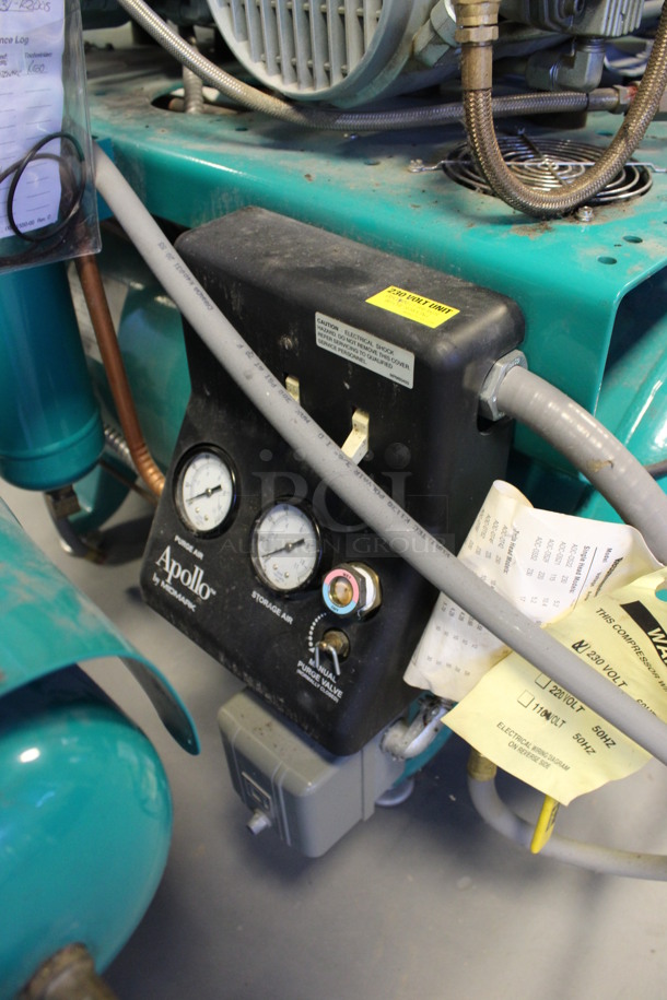 Apollo Model O82 Metal Commercial Floor Style Dental Air Compressor. 230 Volts, 1 Phase. 32x36x34. (Room 130) - Image 4 of 6