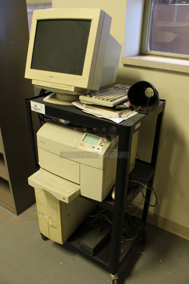 ALL ONE MONEY! Lot of Mustang Dynamometer, Dell Computer Monitor, Lexmark OptraFit Printer, Computer Tower and AV Cart! 35x132x20, 25x19x60. (Room 130) - Image 3 of 11