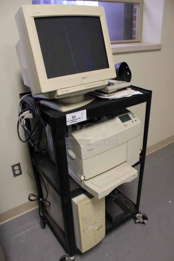 ALL ONE MONEY! Lot of Mustang Dynamometer, Dell Computer Monitor, Lexmark OptraFit Printer, Computer Tower and AV Cart! 35x132x20, 25x19x60. (Room 130) - Image 4 of 11