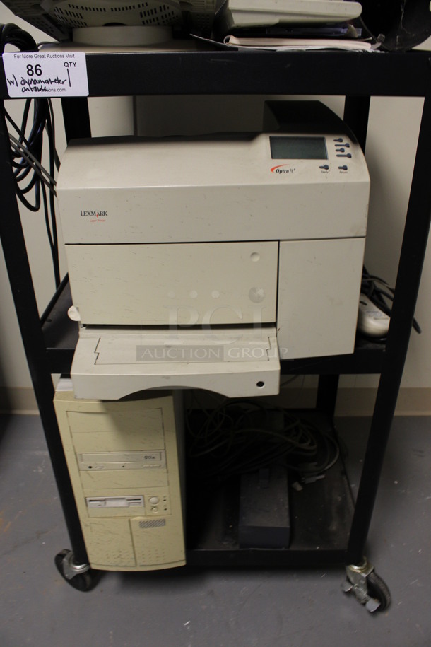 ALL ONE MONEY! Lot of Mustang Dynamometer, Dell Computer Monitor, Lexmark OptraFit Printer, Computer Tower and AV Cart! 35x132x20, 25x19x60. (Room 130) - Image 5 of 11