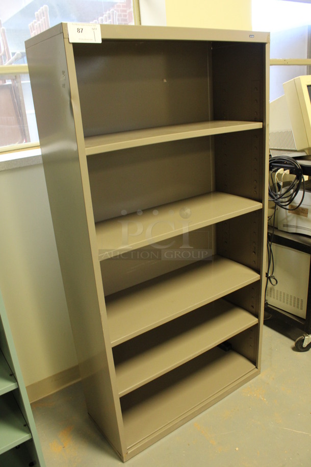 Gray Metal 5 Tier Bookshelf. 35x14x66. (Room 130) - Image 2 of 3