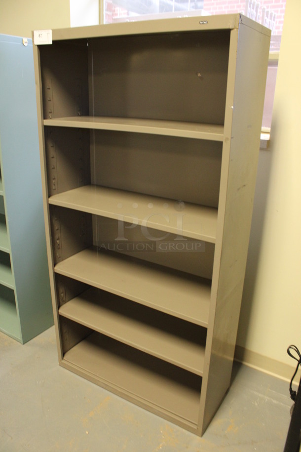 Gray Metal 5 Tier Bookshelf. 35x14x66. (Room 130) - Image 3 of 3