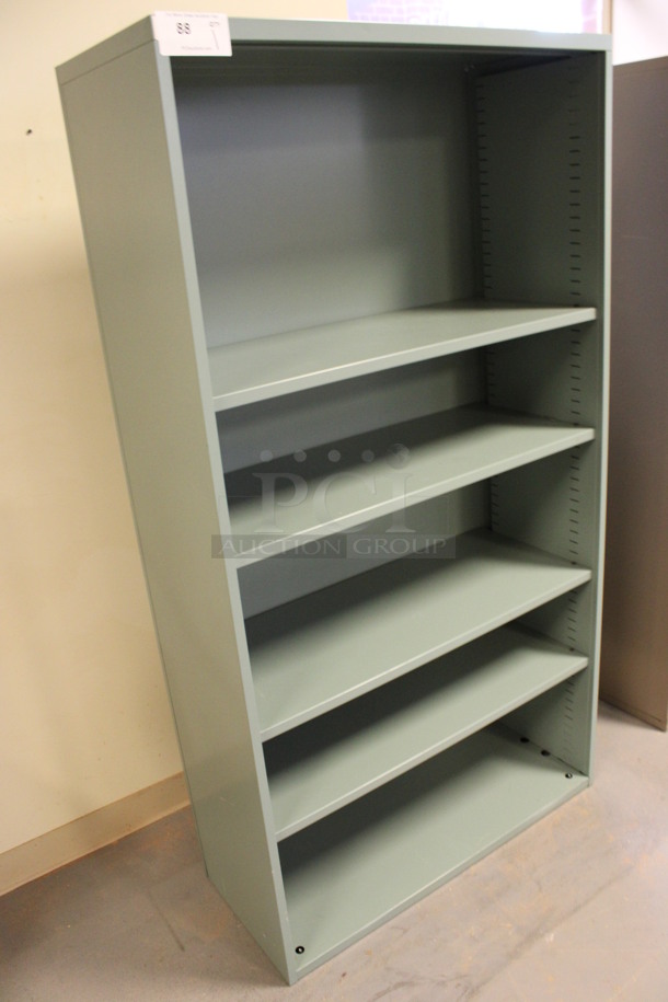 Green Metal 4 Tier Bookshelf. 36x15x67. (Room 130) - Image 2 of 3