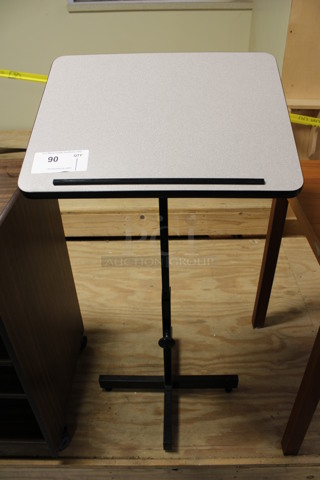 Gray Podium / Stand. 20x18x43. (Room 130)