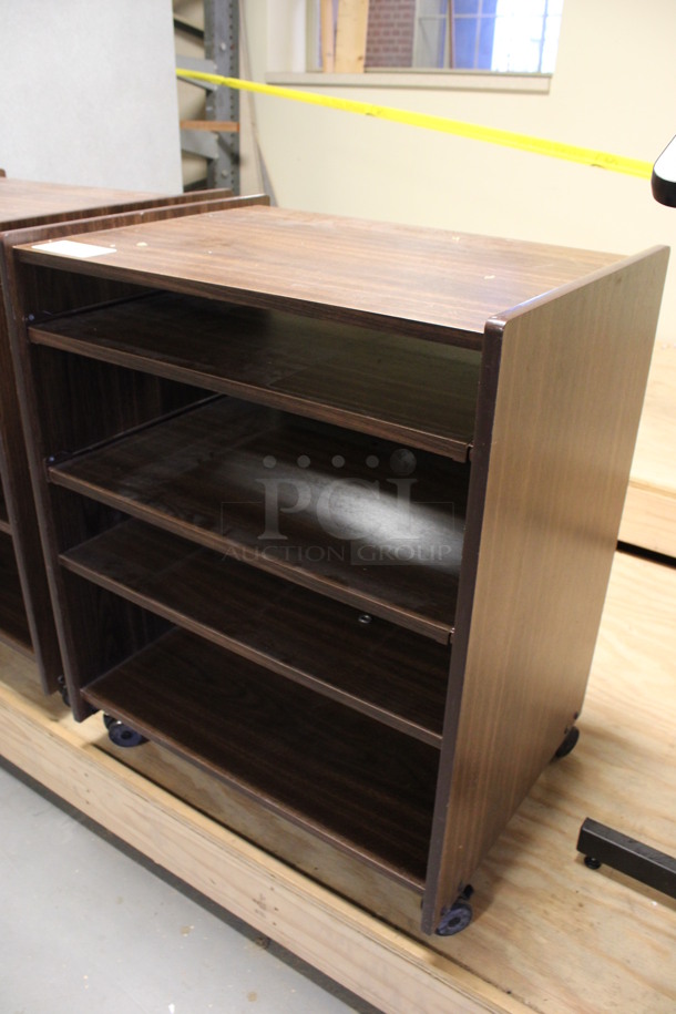 Wood Pattern Cart w/ 4 Shelves on Casters. 26.5x20x33. (Room 130) - Image 2 of 3