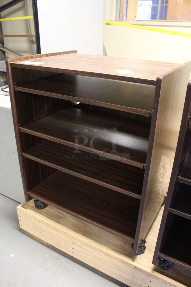 Wood Pattern Cart w/ 4 Shelves on Casters. 26.5x20x33. (Room 130) - Image 2 of 4