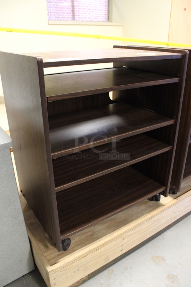 Wood Pattern Cart w/ 4 Shelves on Casters. 26.5x20x33. (Room 130) - Image 3 of 4