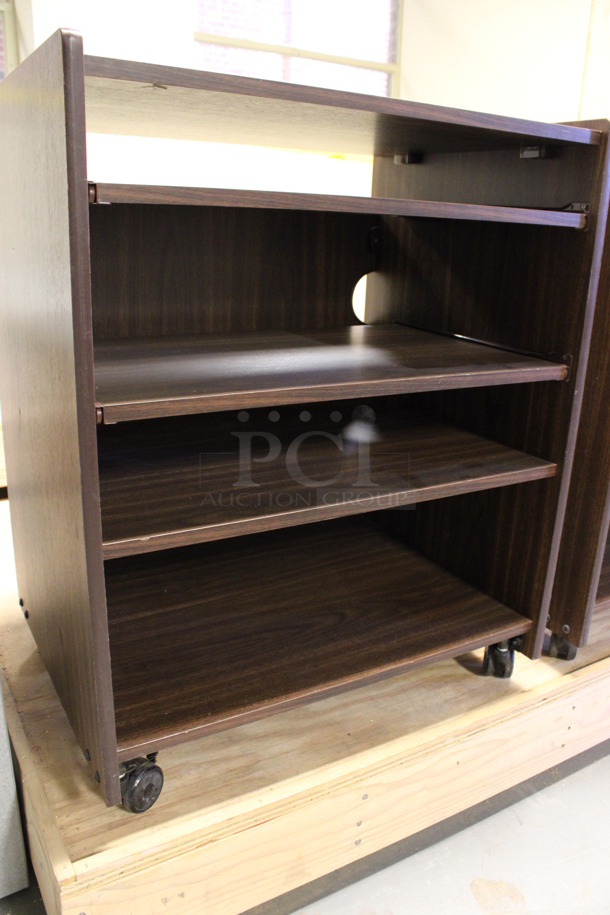 Wood Pattern Cart w/ 4 Shelves on Casters. 26.5x20x33. (Room 130) - Image 4 of 4