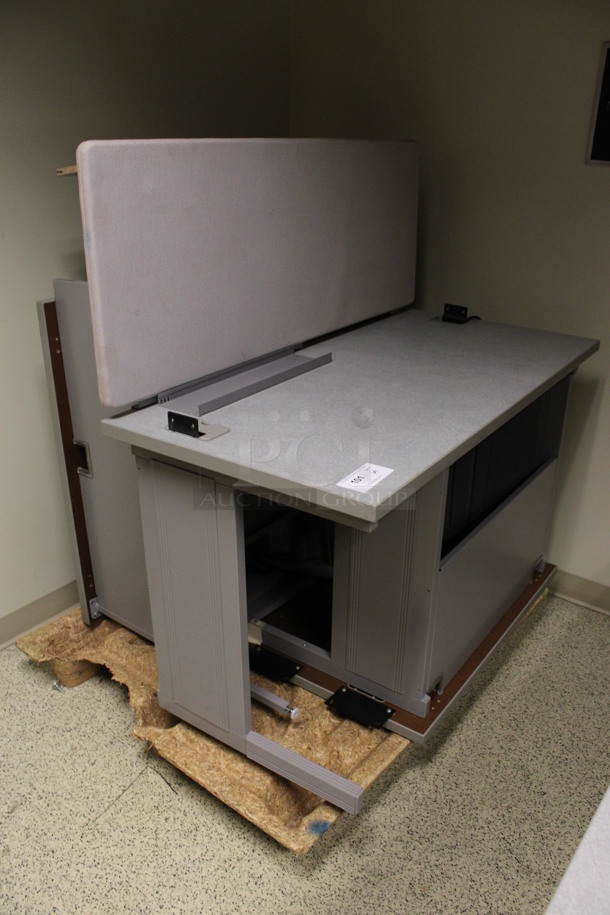 ALL ONE MONEY! Lot of Various Gray Desk Pieces; 2 Desks and Hutch. Includes 48x24x50, 30x36x36. (Hallway) - Image 4 of 5