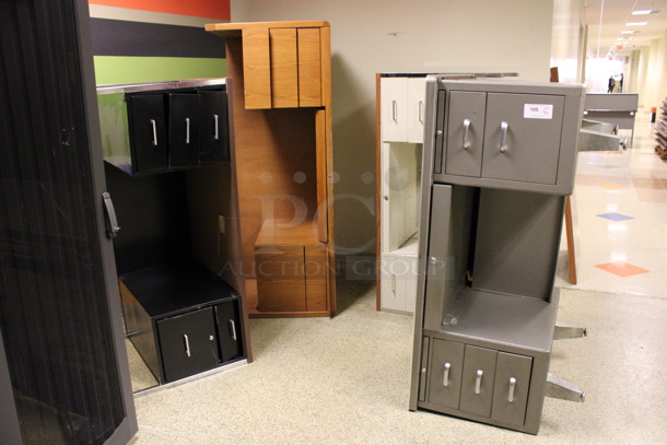 ALL ONE MONEY! Lot of 4 Various 5 Drawer Desks; 3 Metal and 1 Wooden. Includes 60x32x30. (Hallway)