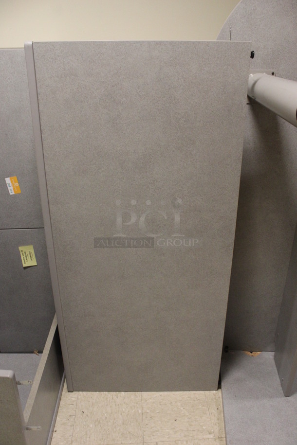 Gray U Shaped Desk Set Up w/ Hutch, 3 Drawer Filing Cabinet and 2 Drawer Filing Cabinet. 100x103x67. (Hallway) - Image 5 of 5